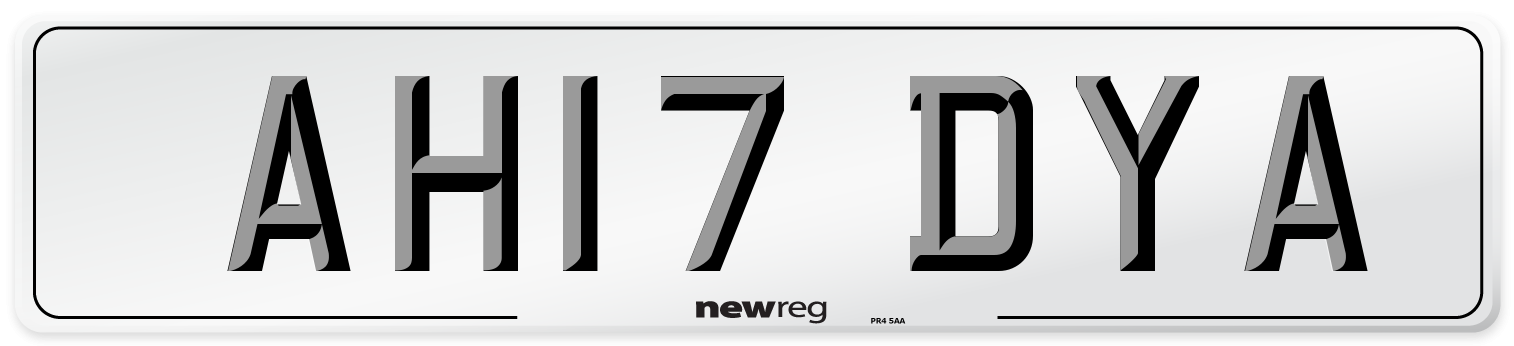 AH17 DYA Number Plate from New Reg